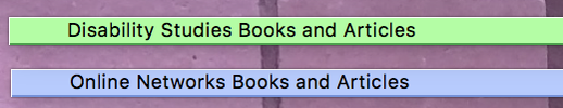 Two Macbook Stickies reading “Disability Studies Books and Articles” and “Online Networks Books and Articles.”